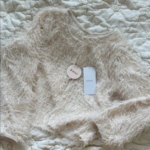 Women's Cream Fuzzy Cardigan